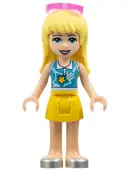 Minifigurka: FRND0334:  Friends Stephanie - Yellow Skirt, Medium Azure and White Top, Sunglasses