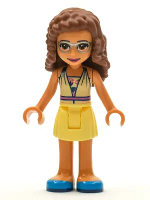 FRND0350:  Friends Olivia (Nougat) - Bright Light Yellow Dress and Blue Shoes