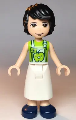 FRND0356:  Friends David - Lime Shirt, White Apron with Lime Apple, Dark Blue Shoes