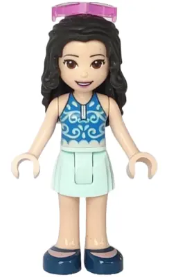 FRND0366:  Friends Emma - Light Aqua Skirt, Blue Swimsuit Top, Sunglasses