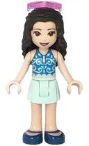 Minifigurka: FRND0366:  Friends Emma - Light Aqua Skirt, Blue Swimsuit Top, Sunglasses