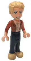 Minifigurka: FRND0373:  Friends James - Dark Blue Trousers, Tan Shoes, Dark Orange Jacket over White Shirt