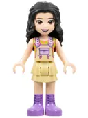 Minifigurka: FRND0376:  Friends Emma - Tan Dress with Straps, Medium Lavender Boots