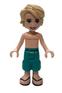 Minifigurka: FRND0379:  Friends Mason - Dark Turquoise Shorts, Shirtless