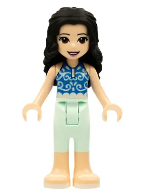 FRND0382A:  Friends Emma - Light Aqua Trousers, Blue Top, White Sandals