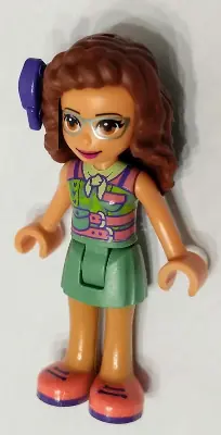 FRND0396:  Friends Olivia (Nougat) - Sand Green Skirt, Sand Green Top, Coral Shoes, Bow