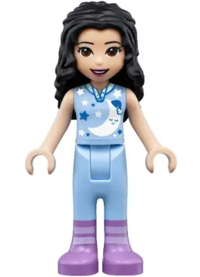 FRND0399:  Friends Emma - Bright Light Blue Sleepshirt and Trousers, Medium Lavender Boots