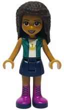 Minifigurka: FRND0415:  Friends Andrea - Dark Blue Skirt, Dark Turquoise Jacket over White Top with Crown