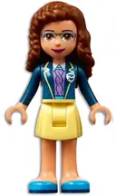 Minifigurka: FRND0460:  Friends Olivia (Nougat) - Bright Light Yellow Skirt, Dark Blue Jacket, Dark Azure Shoes