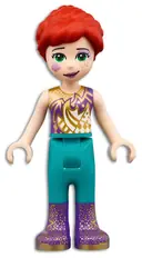 Minifigurka: FRND0462:  Friends Mia - Dark Purple and Gold Top, Dark Turquoise Pants, Dark Purple Boots with Gold Pattern