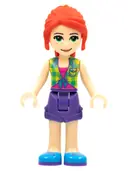 Minifigurka: FRND0464:  Friends Mia - Lime Plaid Shirt, Dark Purple Shorts