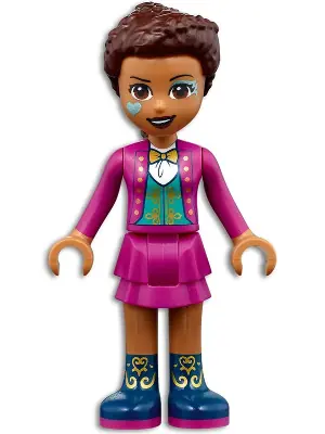 FRND0467:  Friends Andrea - Magenta Jacket and Skirt, Dark Blue Boots