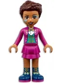Minifigurka: FRND0467:  Friends Andrea - Magenta Jacket and Skirt, Dark Blue Boots