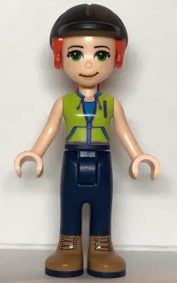 FRND0469:  Friends Mia - Dark Blue Trousers, Lime Jacket Top, Black Riding Helmet