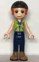 Minifigurka: FRND0469:  Friends Mia - Dark Blue Trousers, Lime Jacket Top, Black Riding Helmet