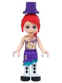 Minifigurka: FRND0471:  Friends Mia - Dark Purple Skirt and Top Hat