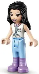 Minifigurka: FRND0479:  Friends Emma - Blue Riding Pants, White Collared Shirt, Black Hair