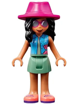FRND0488:  Friends Savannah - Sand Green Skirt, Magenta Hat