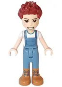 Minifigurka: FRND0495:  Friends Daniel - Medium Nougat Boots, Sand Blue Overalls, White Top