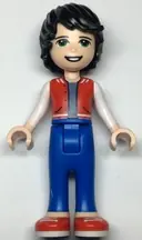 Minifigurka: FRND0500:  Friends Jackson - Red Shoes, Blue Trousers, Red Vest, Sand Blue Undershirt, White Sleeves
