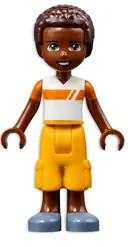 Minifigurka: FRND0501:  Friends Elijah - White and Orange Shirt, Bright Light Orange Trousers