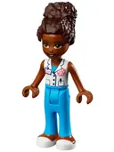 Minifigurka: FRND0508:  Friends Nandi - White Vest with Paw Print, Dark Azure Trousers