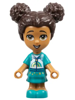 FRND0516:  Friends Liz - Micro Doll, Dark Turquoise Dress and Rainbow Hoodie