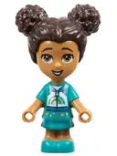 Minifigurka: FRND0516:  Friends Liz - Micro Doll, Dark Turquoise Dress and Rainbow Hoodie