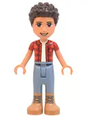 Minifigurka: FRND0524:  Friends River - Red Checkered Shirt with White Undershirt, Sand Blue Trousers