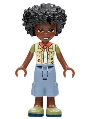 FRND0526:  Friends Joaquim - Sand Blue Trousers, Tan Vest, Coral Scarf