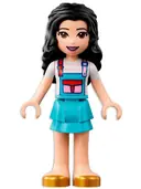 Minifigurka: FRND0531:  Friends Emma - White Shirt with Apron, Medium Azure Skirt with Gold Shoes