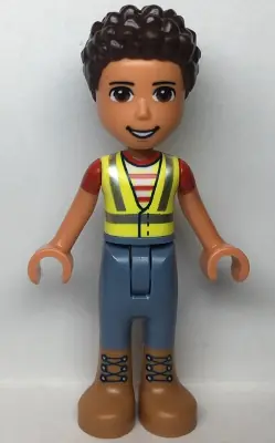 FRND0541:  Friends River - Neon Yellow Safety Vest, Sand Blue Trousers with Medium Nougat Boots