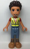 Minifigurka: FRND0541:  Friends River - Neon Yellow Safety Vest, Sand Blue Trousers with Medium Nougat Boots