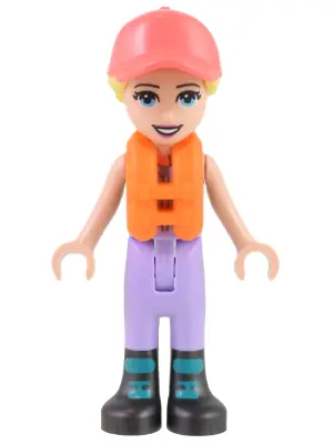 FRND0545:  Friends Stephanie - Lavender Sailing Outfit, Coral Cap, Orange Life Jacket