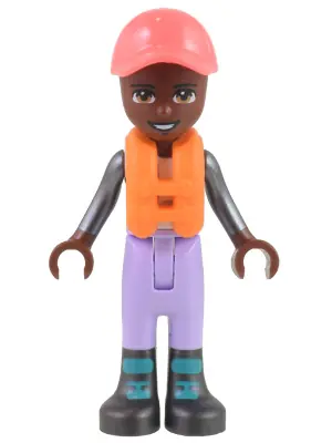 FRND0546:  Friends Elijah - Lavender Sailing Outfit, Coral Cap, Orange Life Jacket