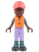 Minifigurka: FRND0546:  Friends Elijah - Lavender Sailing Outfit, Coral Cap, Orange Life Jacket