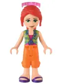 Minifigurka: FRND0549:  Friends Mia - Lime Plaid Shirt, Orange Cropped Trousers, Dark Purple Sandals, Sunglasses