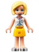 Minifigurka: FRND0550:  Friends Roxy - White Collared Shirt, Yellow Skirt, Silver Shoes