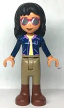 Minifigurka: FRND0552:  Friends Savannah - Dark Blue Jacket, Dark Tan Riding Pants, Reddish Brown Boots