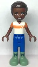 Minifigurka: FRND0554:  Friends Elijah - White and Orange Shirt, Blue Trousers, Sand Green Boots