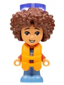 Minifigurka: FRND0557:  Friends Santiago - Micro Doll, Red and Blue Shirt with Shark, Orange Life Jacket, Trans-Purple Sunglasses