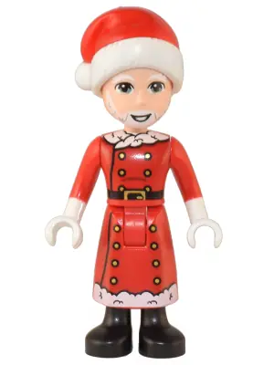 FRND0560:  Friends Santa - Red Jacket and Skirt with Buttons and White Trim, Santa Hat