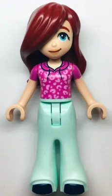 FRND0582:  Friends Paisley - Dark Pink Hoodie, Light Aqua Trousers Bell-Bottoms, Dark Blue Shoes