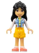Minifigurka: FRND0583:  Friends Liann - Bright Light Blue Vest with Pockets, Bright Light Orange Shorts, Coral Shoes