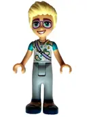 Minifigurka: FRND0588:  Friends Olly - White Paisley T-Shirt, Lavender Shoulder Bag, Light Bluish Gray Trousers, Dark Blue Shoes