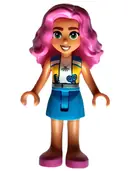 Minifigurka: FRND0590:  Friends Nadia - Medium Azure and Yellow Vest, Medium Azure Skirt, Dark Pink Shoes
