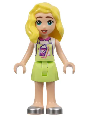 FRND0592:  Friends Matilde - Yellowish Green Jumper, Bubble Tea Uniform, Silver Shoes
