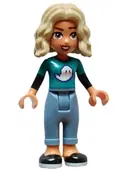 Minifigurka: FRND0596:  Friends Nova - Dark Turquoise Shirt, Sand Blue Trousers with Cuffs, Black Shoes