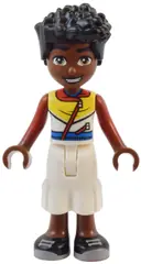 Minifigurka: FRND0599:  Friends Zac - Red, White, and Yellow Hoodie with Zippers, White Cropped Trousers, Black Shoes