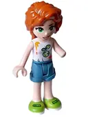 Minifigurka: FRND0601:  Friends Autumn - White Sleeveless Top, Sand Blue  Shorts, Lime Shoes